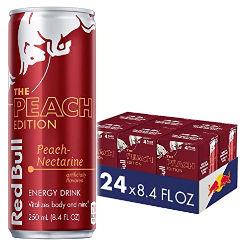 Red Bull Peach Edition Energy Drink, 8.4 Fl Oz, 24 Cans (6 Packs of 4) - Peach - 8.4 oz., 24pk, (4x6)
