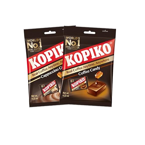Kopiko Coffee & Cappuccino Candy Variety Pack (4.23oz) – Your Pocket Coffee Collection for Every Occasion – Hard Candy Made from Indonesia’s Coffee Beans – Real Coffee Extract (2-Pack) - Coffee & Cappuccino - 2 Pack- Bags