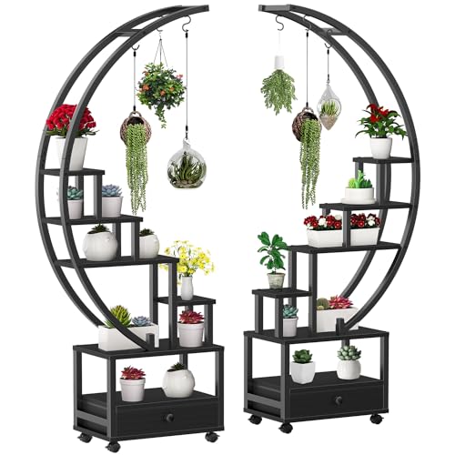 2 Pcs 6 Tier Tall Metal Indoor Plant Stand