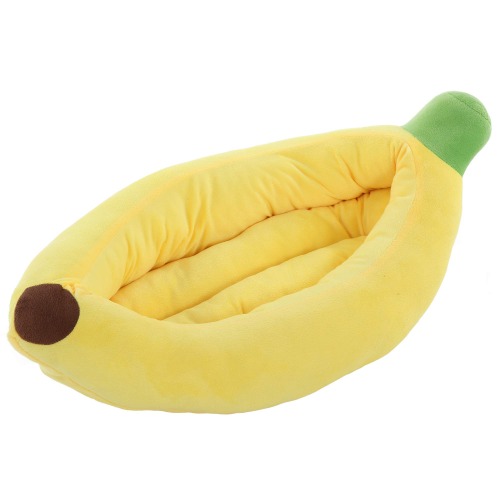 Silicute Dog Bed Cat Bed Pet Bed Comfortable and Washable in Banana Shape and Color w/Removable Cushion - 