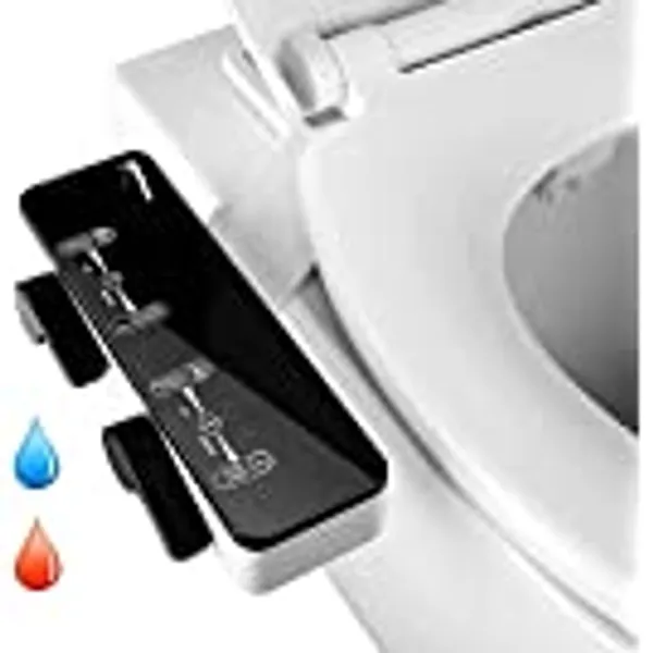 LVL Non-Electric Bidet (Male & Female) Self-cleaning Nozzle (Modern Black (Hot and Cold Water))