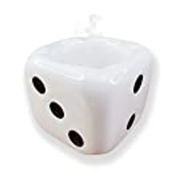 Jeuristic Ashtrays for Cigarettes Dice Ash Tray - Premium Ceramic Retro Cool Ashtrays Gifts for Smokers Home Ashtrays for Indoor Outdoor Patio Desktop Decor Unique Fancy Ashtray Cute Ashtray White