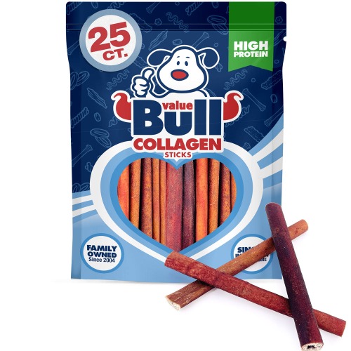 ValueBull USA Collagen Sticks, Smoked Beef Chews For Dogs, Medium 6 Inch, 25 Count | Default Title