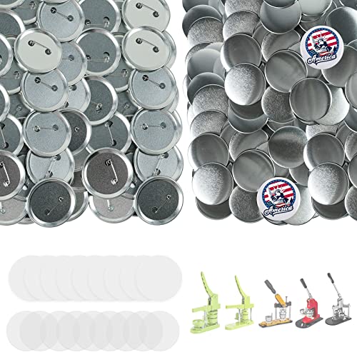 800 PCS Button Maker Supplies, 58mm / 2.28 inch Button Supplies Button Parts, (Approx. 2.25 inch) Metal Blank Button Badge Parts with Blank Paper for Button Maker Machine Pin Maker Badge Button Press - 2.28 in/58mm