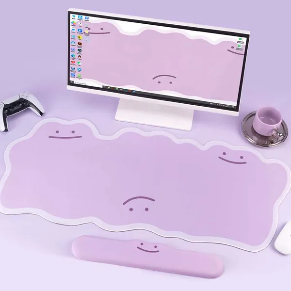 Ditto Gaming Mouse Mat Purple Ditto Wrist Support Mousepad - Mouse Pad