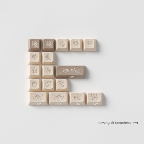 dalgona marshmallow keycaps | standard / with novelty kit