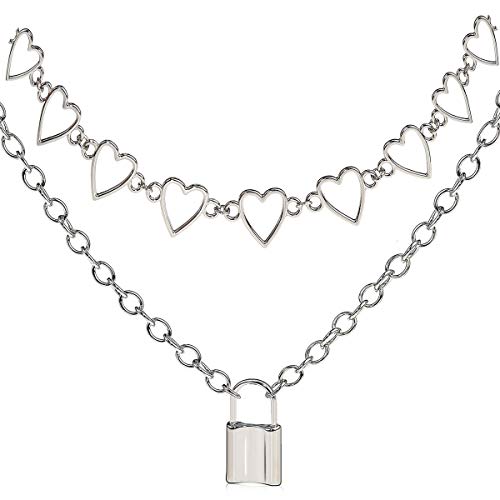 Suyi Choker Necklace - Simple Geometric Circle Choker Statement Clavicle Necklace for Women Girls Necklace Jewerly - Silver Set1