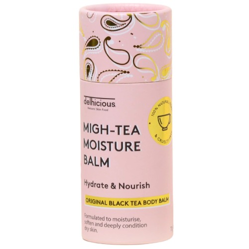 Delhicious Migh-Tea Moisture Body Balm, Award Winning 100% Natural moisturiser, for Dry Skin. Vegan & Plastic Free. 70g.