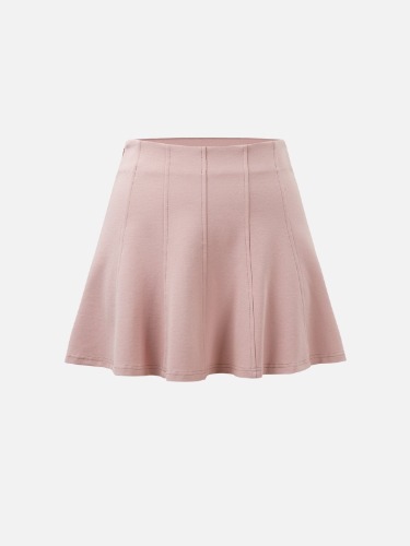 Paneled Flare Mini Skirt - Rose Quartz / S