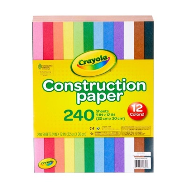 Crayola 240-Sheet Construction Paper 12-Color