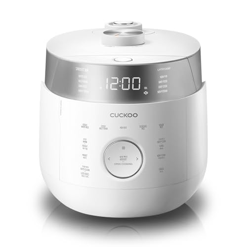 CUCKOO CRP-LHTR1009FW 10-Cup (Uncooked) / 20-Cup (Cooked) Induction Heating Twin Pressure Rice Cooker with Nonstick Inner Pot, 16 Menu Modes, 3 Voice Guide, Auto Clean (White) - 10 Cup - Rice Cookers