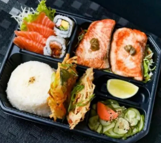 Rice and Salmon Bento