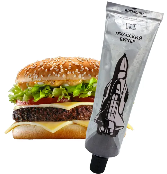 Texas Burger Space Food Beef Cheeseburger Russian Astronaut Food Emergency Food Supply Hiking Rations Survival Freeze Dried Food Camping Tube 165 Gr (5.8 Oz)