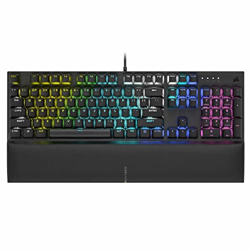 Corsair K60 RGB Pro SE Mechanical Gaming Keyboard - CHERRY Mechanical Keyswitches - Durable AluminumFrame - Customizable Per-Key RGB Backlighting - PBT Double-Shot Keycaps - Detachable Palm Rest,Black - K60 RGB Pro SE - CHERRY VIOLA