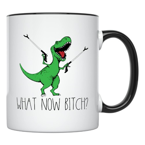 YouNique Dinosaur Mug - Designs Funny Coffee Mugs, Portable Coffee Mug 11oz, Hilarious Coffee Mugs Birthday Gifts for Women, Gag Gifts for Him Tea Mug, Best Friend Gifts Coffee Cup (Black Handle)