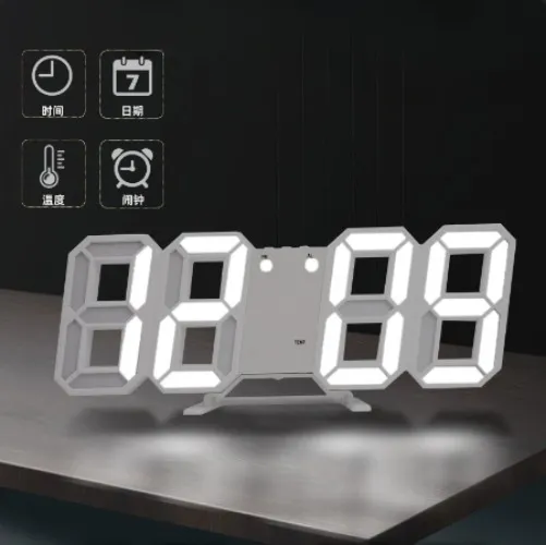 Digital LED clock - White