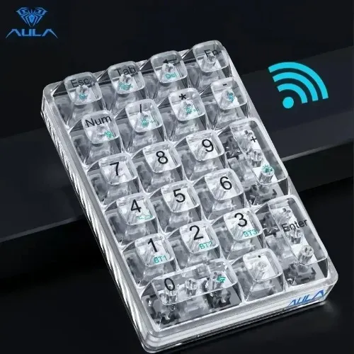 AULA F21 Wireless Numeric Keypad - White Transparent