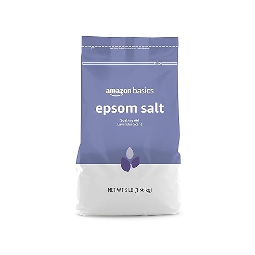 Amazon Basics Epsom Salt Soaking Aid, Lavender Scented, 3 Pound, 1-Pack (Previously Solimo) - Lavender - 48 Ounce (Pack of 1)