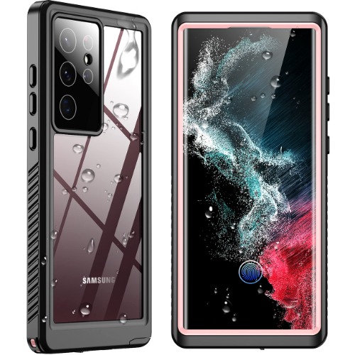 SPIDERCASE for Samsung Galaxy S22 Ultra Case, Waterproof Built-in Screen Protector Full Protection Heavy Duty Shockproof Anti-Scratched Rugged Case for Galaxy S22 Ultra 5G 6.8'' 2022, Pink - Pink