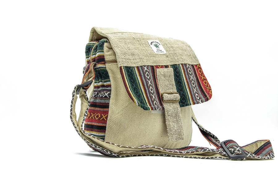 trendy large himalayan hemp handmade boho side shoulder bag, crossbody sidebag, messenger purse bag., White, Multicoloured, Multicoloured, Large