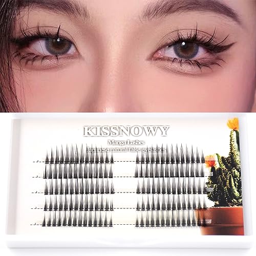 KISSNOWY Manga Lashes Natural Look, Single Individual Lashes Wispy Cluster Lashes Extension for Cosplay Japanese Anime Makeup False Lashes (A-01) - A-01