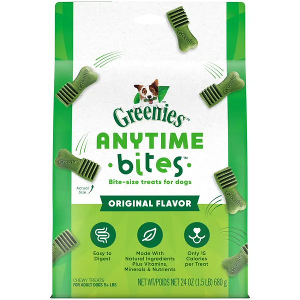 GREENIES Anytime Bites Dog Treats, Assorted Flavors - Original 1.5 Pound (Pack of 1)