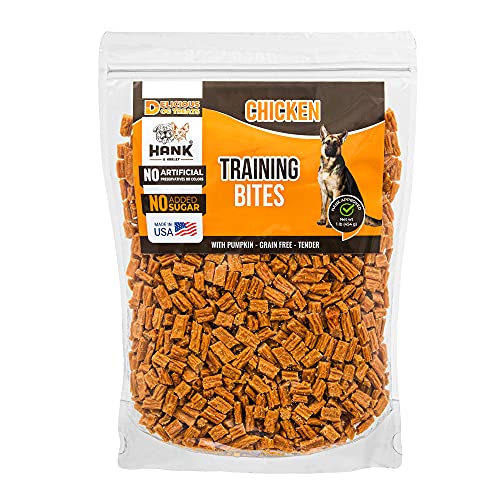 Hank & Harley Training Bites, Chicken 1lb - USA Lean Protein Soft Dog Treats with Pumpkin. 100% Natural & NO Flour, fillers or Added Sugar. Ideal for finicky Pets - Chicken