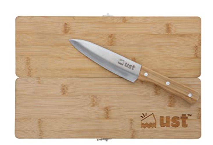 ust pack along cutting board with knife made of bamboo for portable food preparation with moisture resistant and eco friendly design for camping and everyday use