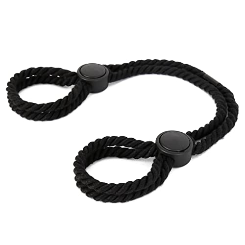 Rope Bracelet Anklets for Women Body Chain Rope Constraint Hand Leg Harness Red Fluffy Handcuffs Belt Rave Body Accessories Adjustable Jewelry for Women Girls - Black