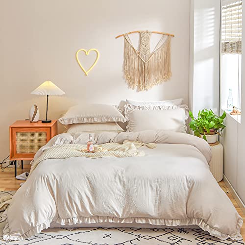 Merryword Beige Grey Bedding Set