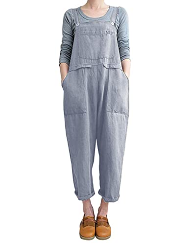Lncropo Women's Baggy Wide Leg Overalls Casual Jumpsui