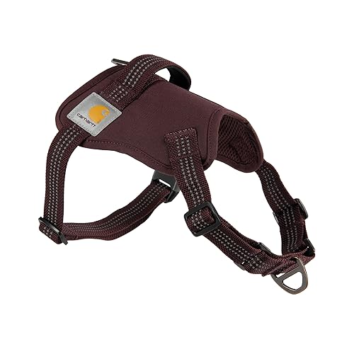 Carhartt Nylon Duck No Pull Dog Harness, Fully Adjustable Dog Harness with Quick Control Handle and Reflective Accents, Deep Wine, X-Large - Deep Wine - X-large