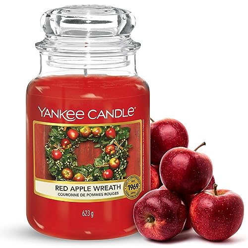Yankee Candle Duftkerze im großen Jar, Red Apple Wreath, Brenndauer bis zu 150 Stunden - Red Apple Wreath - große Kerze - Single