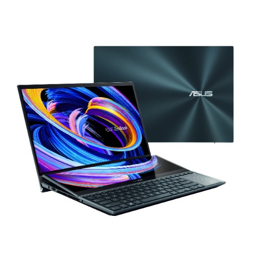 ASUS ZenBook Pro Duo 15 OLED UX582 Laptop, 15.6” OLED FHD Touch Display, Intel Core i9-12900H, 32GB, 1TB, GeForce RTX 3060 Laptop GPU, ScreenPad Plus, Windows 11 Pro, Celestial Blue, UX582ZM-XS96T - 