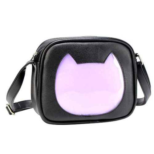 STEAMEDBUN Ita Bag Crossbody Cat Small Ita Purse Pin Display Bag with Insert - Purple