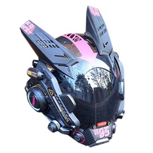 FINCK Cosplay Helmet Mask, Future Punk Mask Cosplay Mask, Futuristic Helmet Techwear Mask Halloween Cosplay Accessories