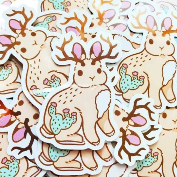Bunny Sticker Aluminum  Legendary Lagomorph: Jackalope | Etsy