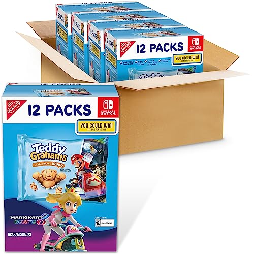 Teddy Grahams Honey Graham Snacks, 48 Total Snack Packs (4 Boxes) - HONEY - 1 Ounce (Pack of 48)