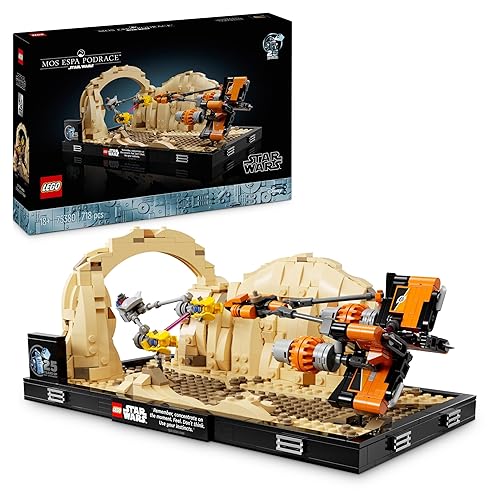 LEGO Star Wars Mos Espa Podrace Diorama Set for Adults, Buildable The Phantom Menace Model Kit, Features Anakin Skywalker’s Podracer, Memorabilia Gifts for Men, Women, Him or Her 75380 - Toy Building Block