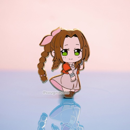Final Fantasy 7 Aerith Gainsborough Hard Enamel Pin - [A Grade] / Simple Rubber Back