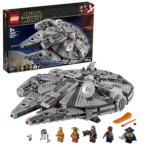 LEGO Star Wars 75257 Millennium Falcon - Starship Set with 5 Minifigures & 2 Droid Figures inc. Finn, Chewbacca, C3PO and R2D2 - Building Toys for 9+ Year Old Boys & Girls - Standard packaging