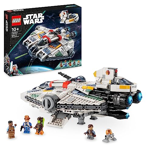LEGO Star Wars Ghost & Phantom II Set Featuring 2 Brick-Built Ahsoka Vehicles, Buildable Starship Toys for Kids, Boys, Girls With 5 Characters including Jacen Syndulla and a Chopper Droid Figure 75357 - Single