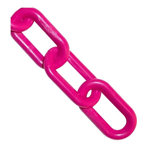 Mr. Chain Plastic Barrier Chain, Safety Pink, 1.5-Inch Link Diameter, 25-Foot Length (30025-25) - 25 Feet - Safety Pink