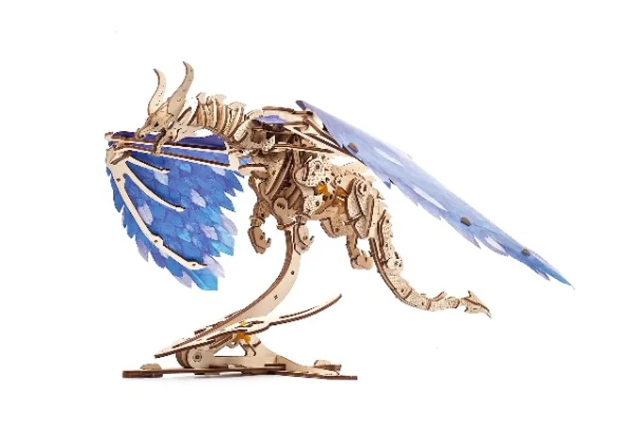 UGEARS Unique Puzzle 3D - Dragon des Tempêtes de Vent Maquette en Bois à Construire - Puzzle 3D Bois avec Moteur Elastique - Construction Bois - Maquette Bois Casse-Tête Adultes et Enfants 14+