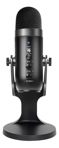 Micrófono Portátil Usb Cardioide Monitoreo Tiempo Real Negro