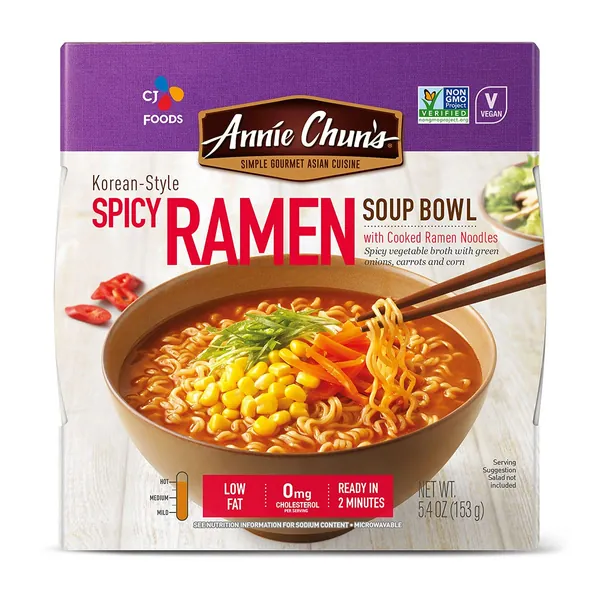 Annie Chun's Korean Spicy Ramen, Non-GMO, Vegan, 5.4 Oz (Pack of 6)