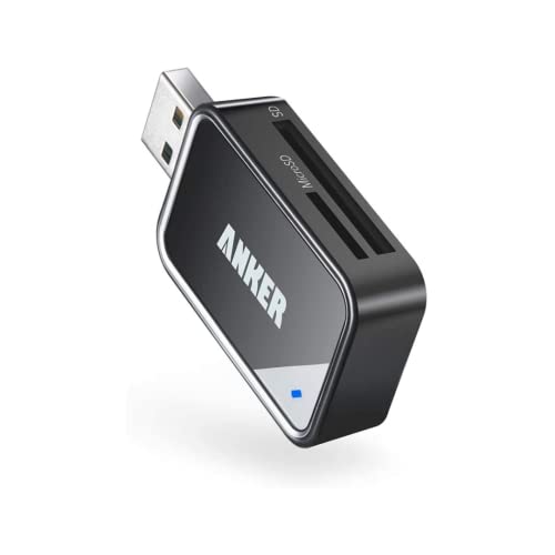 Anker 2-in-1 USB 3.0 SD Card Reader for SDXC, SDHC, SD, MMC, RS-MMC, Micro SDXC, Micro SD, Micro SDHC Card and UHS-I Cards
