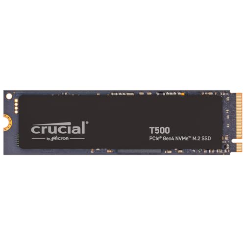 Crucial T500 2TB Gen4 NVMe M.2 Internal Gaming SSD, Up to 7400MB/s, Laptop & Desktop Compatible + 1mo Adobe CC All Apps - CT2000T500SSD8 - 2TB - T500