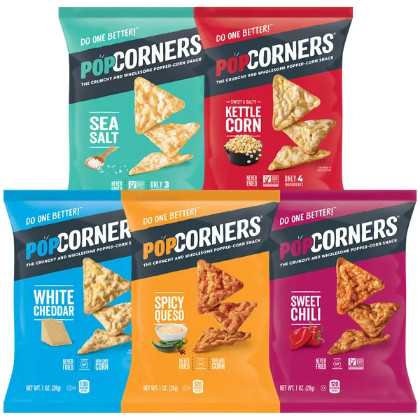 Popcorners Snacks Gluten Free Chips, 20 Count (Pack of 1)(Assortment may Vary)