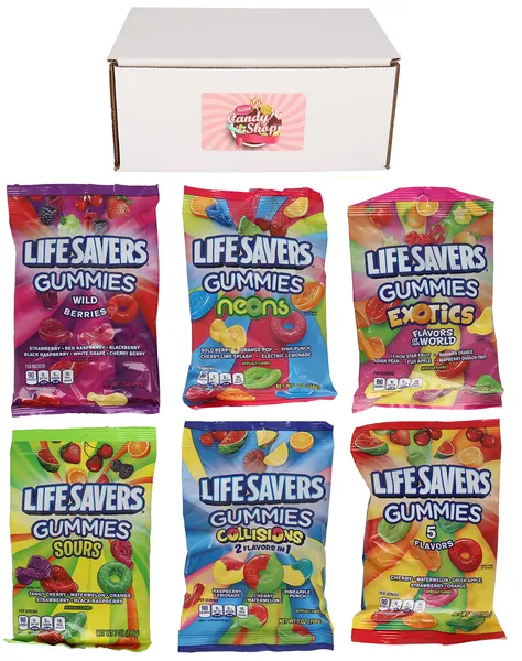 Life Savers Gummies Variety Pack of 6 Flavors (1 of each flavor, Total of 6)
